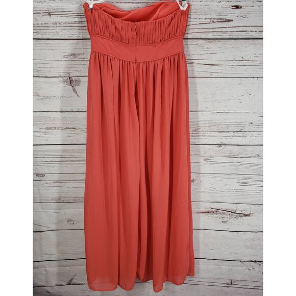 After Six Orange Strapless Tube Top Chiffon Formal Evening Dress Size 14 - Picture 11 of 11